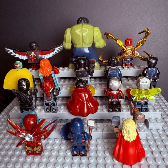 Marvel Avengers Iron Man Spider-Man Hulk Thor Custom Minifigure Lot of 16 - Picture 8 of 8